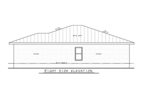 AB7617-A Modern House Right Elevation, 3 Bedroom, 2 Bathrooms | Calverton Modern 42549 