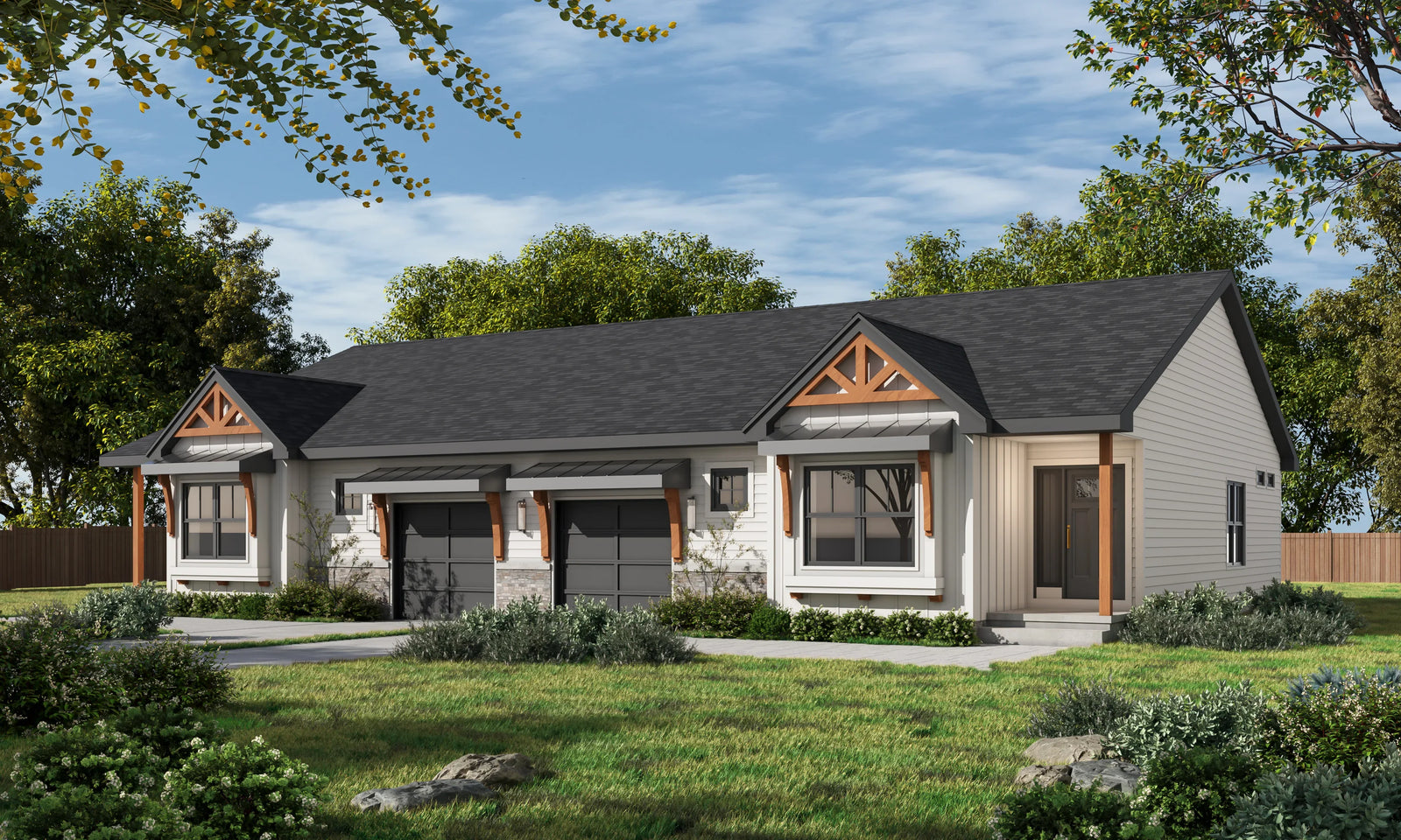 AB7618-A Modern Farmhouse, 4 Bedrooms, 4 Bathrooms | Woodlane 42550 Exterior