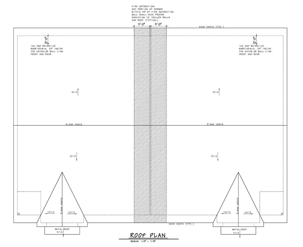 AB7618-A Modern Farmhouse Roof Layout, 4 Bedrooms, 4 Bathrooms | Woodlane 42550