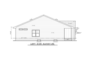AB7618-A Modern Farmhouse Left Elevation, 4 Bedrooms, 4 Bathrooms | Woodlane 42550
