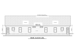 AB7618-A Modern Farmhouse Rear Elevation, 4 Bedrooms, 4 Bathrooms | Woodlane 42550