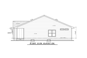 AB7618-A Modern Farmhouse Right Elevation, 4 Bedrooms, 4 Bathrooms | Woodlane 42550