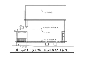 AB8296-A Modern Farmhouse, 3 Bedrooms, 2.5 Bathrooms | Copeland House Plan Right Elevation