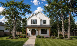 AB8296-A Modern Farmhouse, 3 Bedrooms, 2.5 Bathrooms | Copeland House Plan Exterior