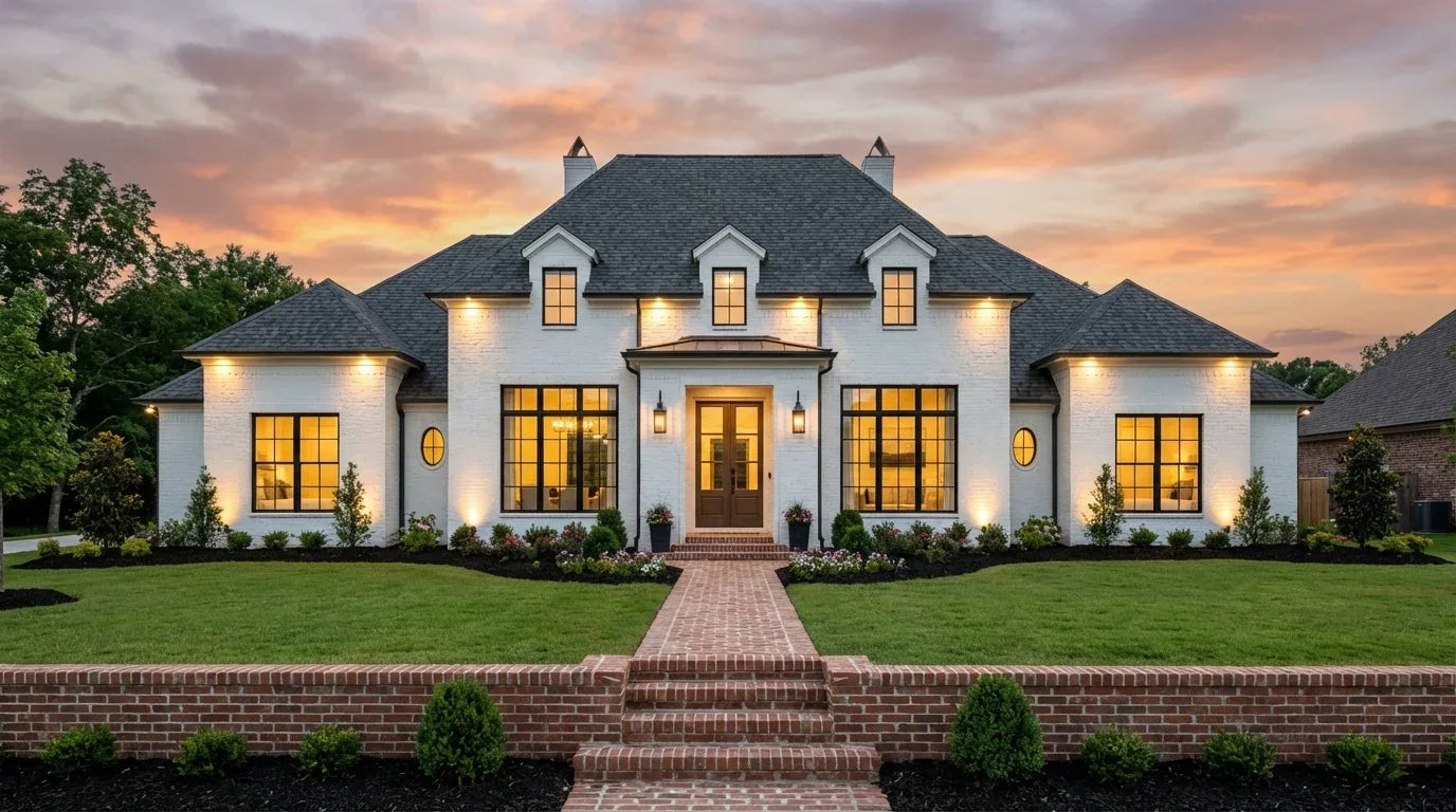 C621-A French Country House, 4 Bed, 3 Bath | French Quarter House Plan Exterior-1