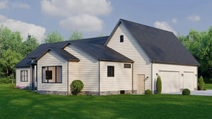 AJ7641-A Modern Transitional House, 3 Bedrooms, 2 Bathrooms | Plan VD1065 Exterior-4