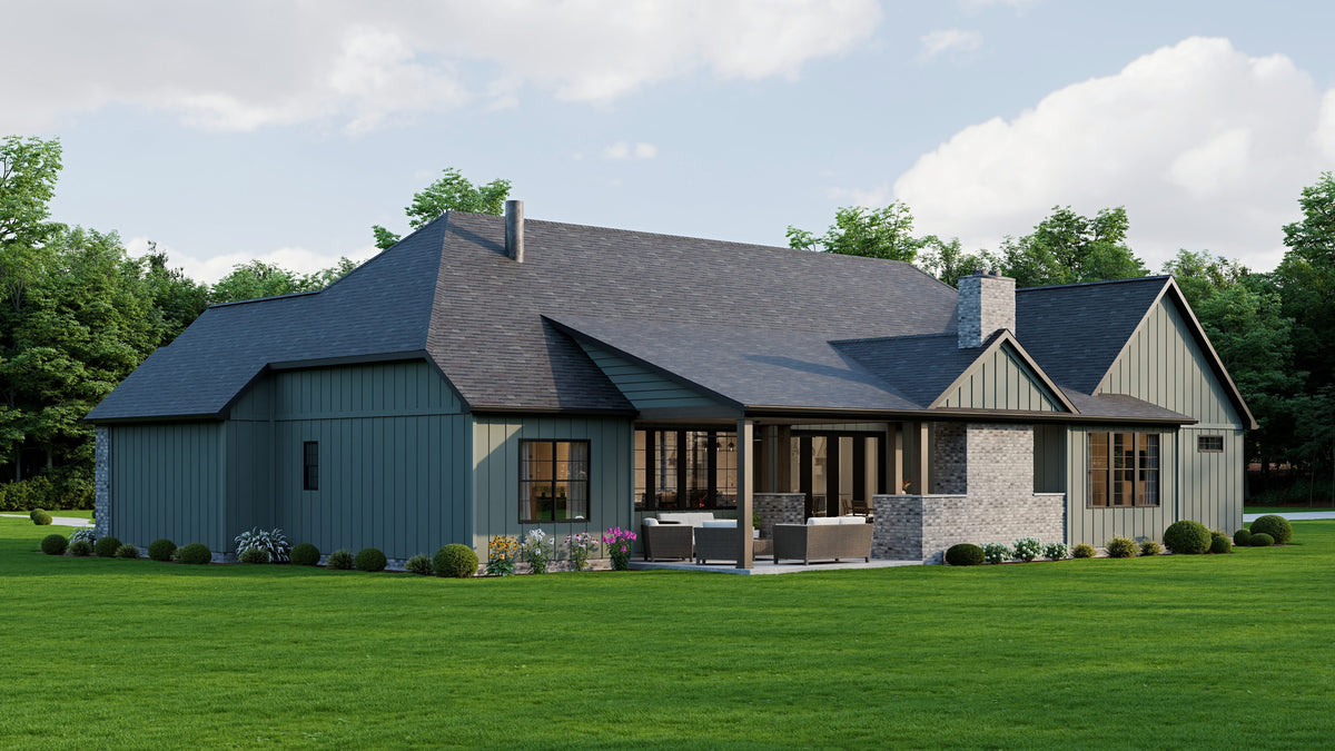 AJ7855-A Modern Farmhouse, 2 to 3 Bedrooms, 2.5 Bathrooms | Plan VD1066 Exterior-4