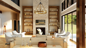 Q7486-A Modern Farmhouse Great Room, 4 Bed, 4.5 Bath | Plan 2543
