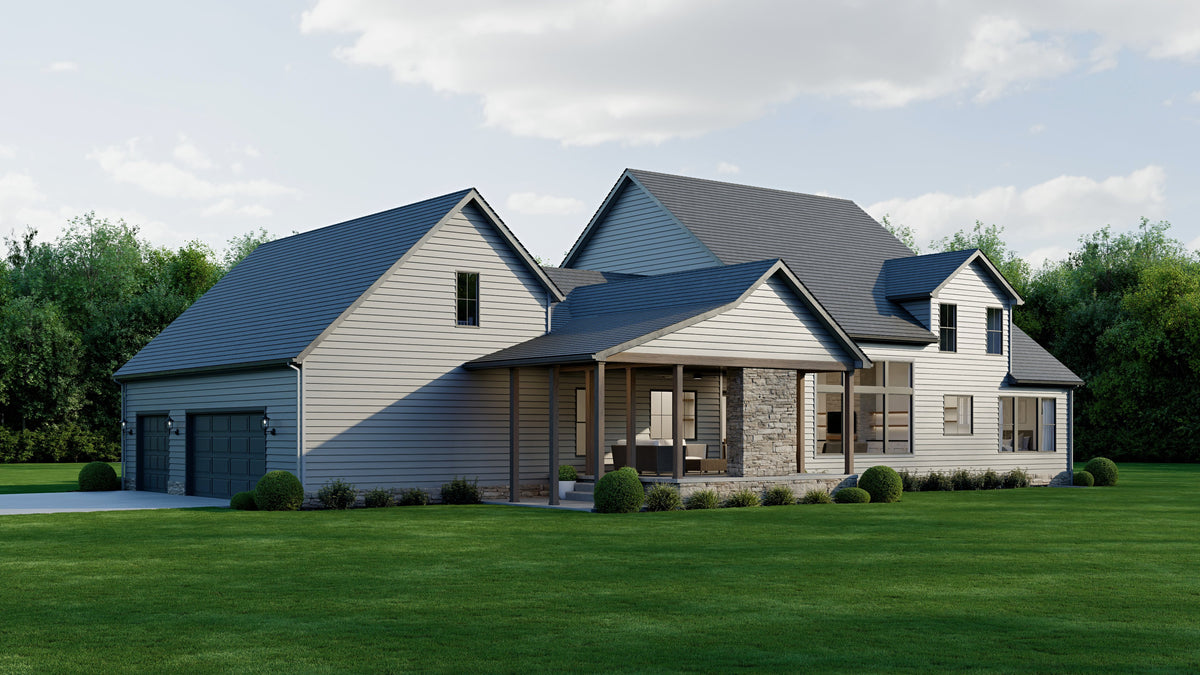 AJ8217-A Modern Farmhouse, 4 Bedrooms, 3.5 Bathrooms | VD1034 House Plan Exterior-5