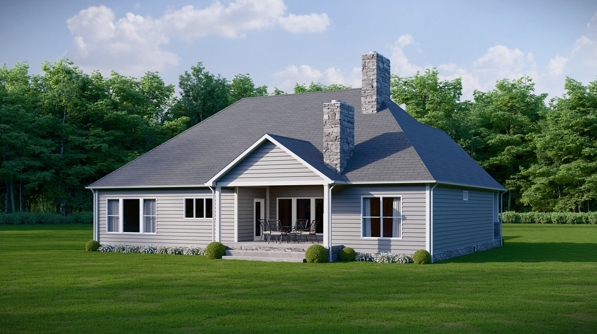 AJ7716-A Craftsman Ranch House, 3 Bedrooms, 2.5 Bathrooms | Plan 1061 Exterior-4