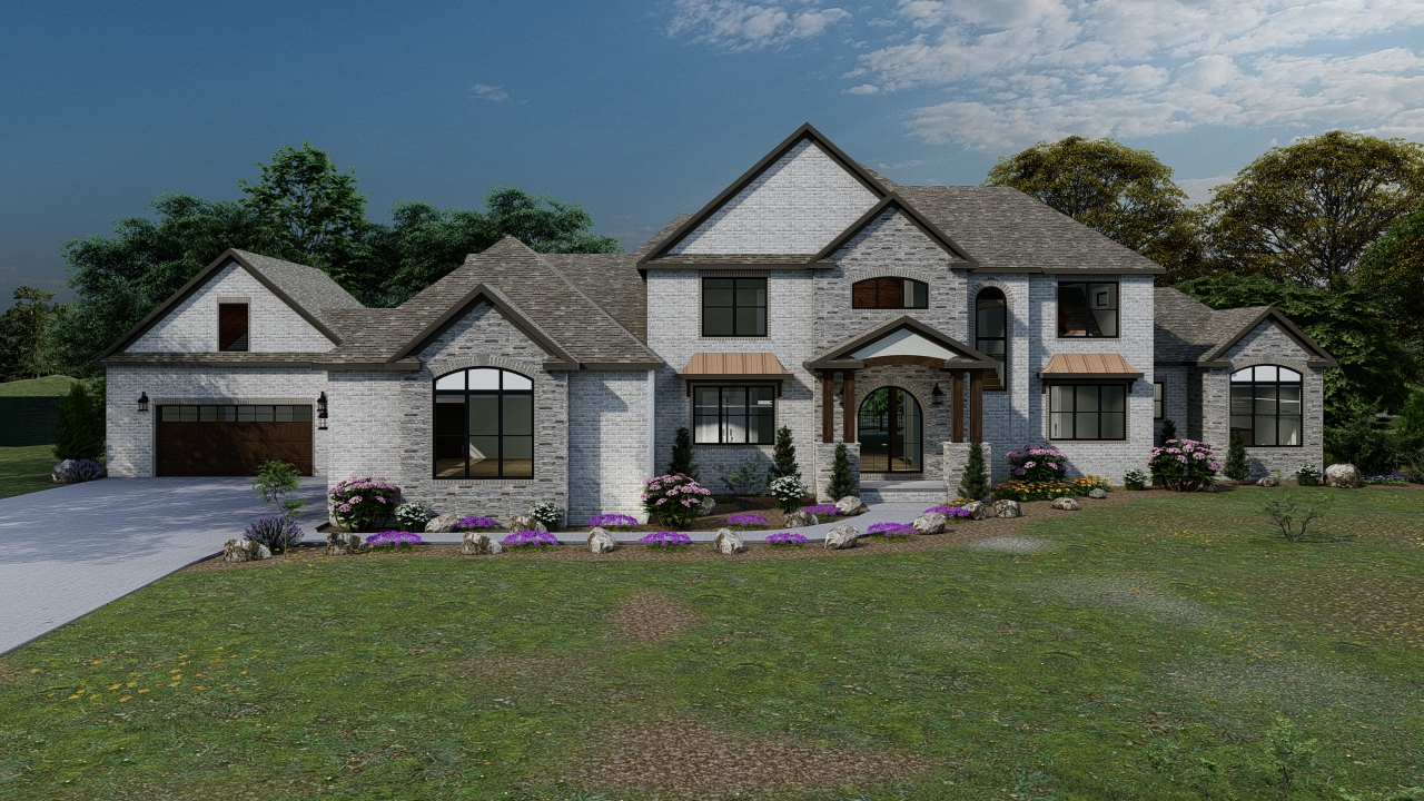 AJ7674-A French Country House, 4 Bedrooms, 3.5 Bathrooms | Plan 1010 Exterior