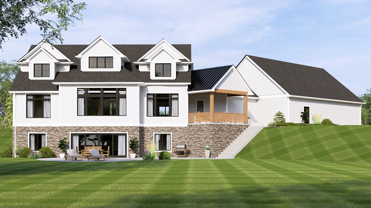 Q8419-A Country House, 3 to 5 Bedrooms, 3.5 to 4.5 Bathrooms | 2056 House Plan Exterior-5
