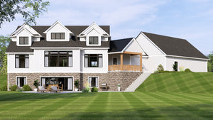 Q8419-A Country House, 3 to 5 Bedrooms, 3.5 to 4.5 Bathrooms | 2056 House Plan Exterior-5