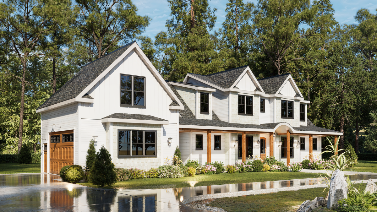 A8409-A Mulberry 2 House Modern Farmhouse Plan 3 beds, 3.5 Baths - Exterior5