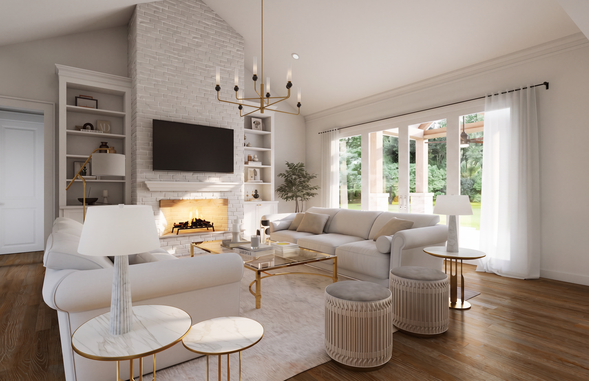 AN8219-A Modern Farmhouse Great Room, 3 Bedrooms, 2.5 Bathrooms | Downey-1 House Plan 
