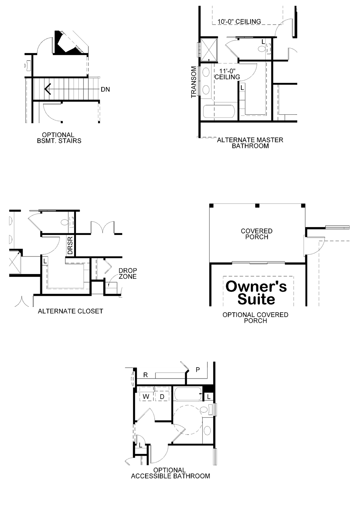 AB8341-A French Country House Optional Floor Plan, 2 Bedrooms, 2 Bathrooms | Allison House Plan 