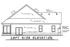 AB8072-A Craftsman House, 1 to 2 Bedrooms, 2 Bathrooms | Neeson House Plan Left Elevation
