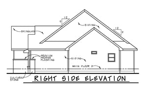 AB8072-A Craftsman House, 1 to 2 Bedrooms, 2 Bathrooms | Neeson House Plan Right Elevation
