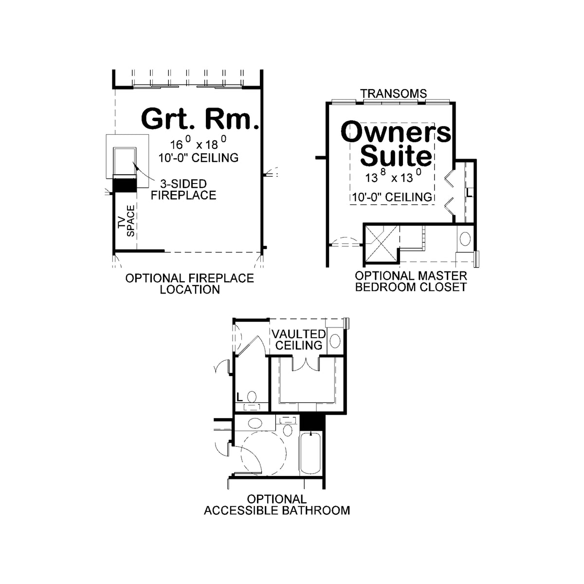 AB8072-A Craftsman House Optional Floor Plan, 1 to 2 Bedrooms, 2 Bathrooms | Neeson House Plan 