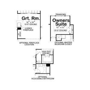 AB8072-A Craftsman House Optional Floor Plan, 1 to 2 Bedrooms, 2 Bathrooms | Neeson House Plan 