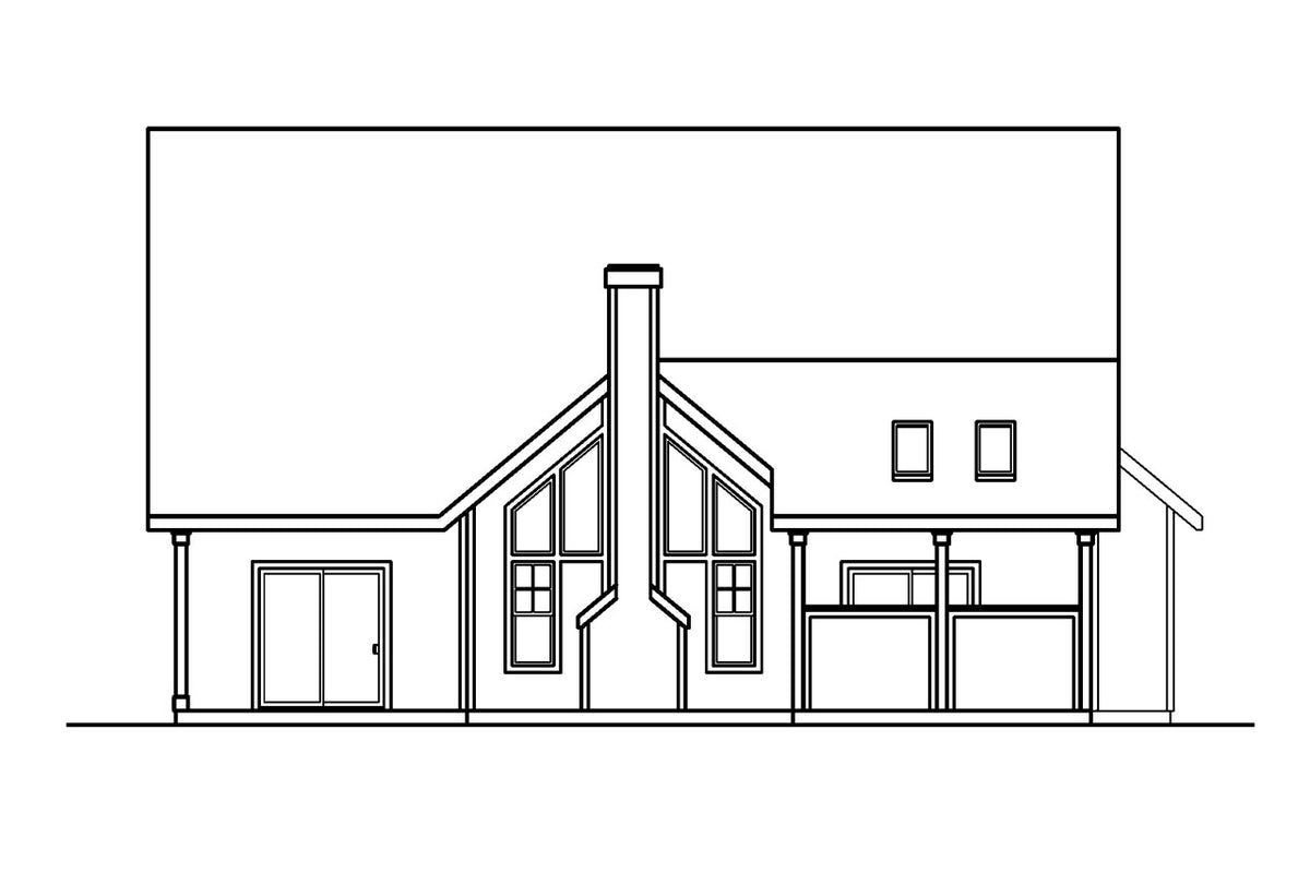 AM7661-A Country House Rear Elevation, 5 Bedrooms, 5 Bathrooms | Bryson House Plan 