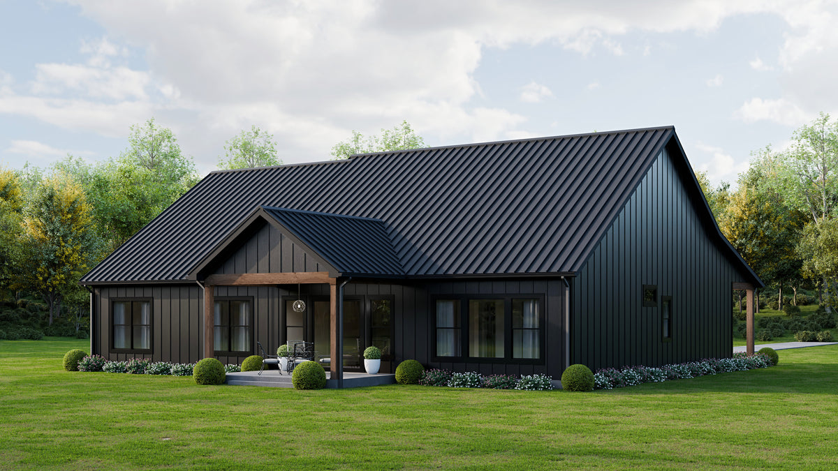 AJ7727-A Modern Farmhouse, 3 Bedrooms, 2 Bathrooms | Plan 1064 Exterior-6