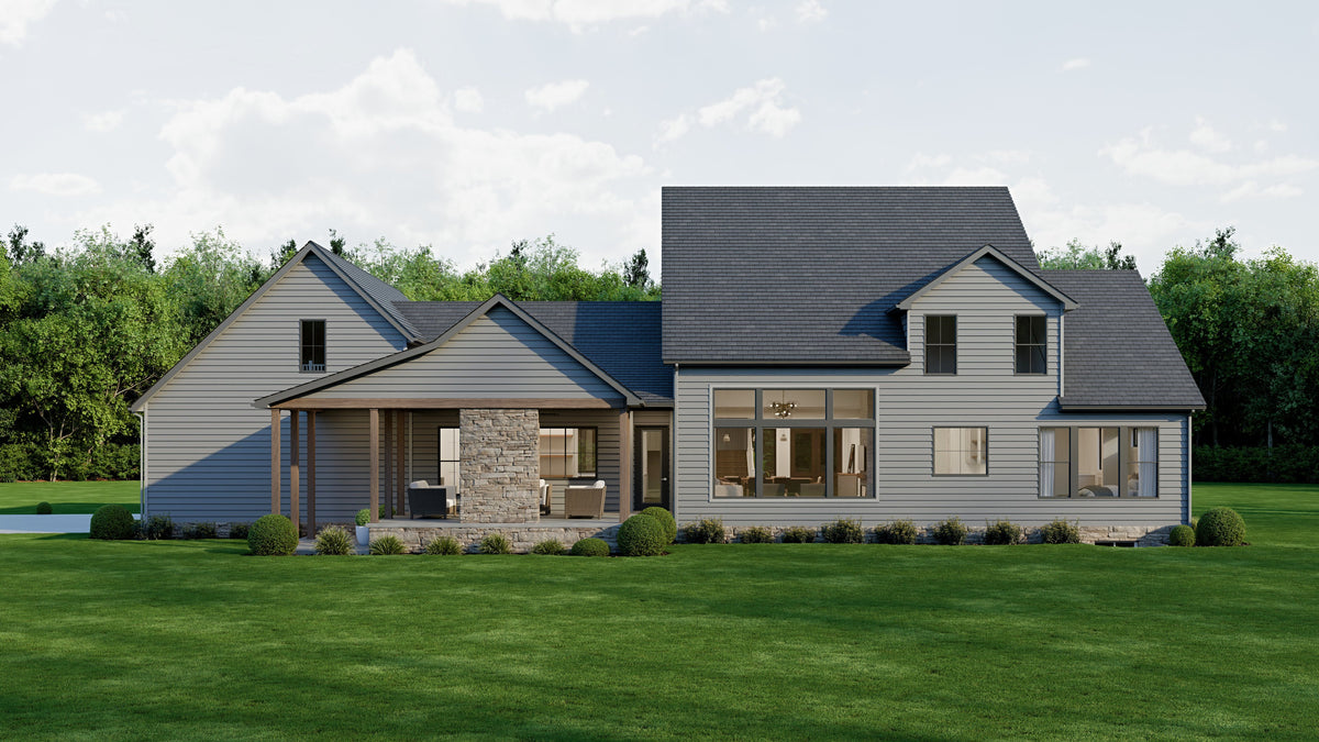 AJ8217-A Modern Farmhouse, 4 Bedrooms, 3.5 Bathrooms | VD1034 House Plan Exterior-7