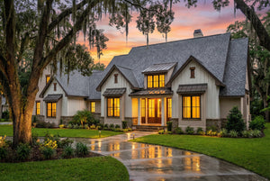 B7778-A Modern Farmhouse, 4 Bedrooms, 3.5 Bathrooms | Silverbrook House Plan Exterior-8