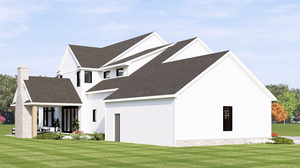 Q8425-A Modern Farmhouse, 5 Bedrooms, 4.5 Bathrooms | 20104 House Plan Exterior-7