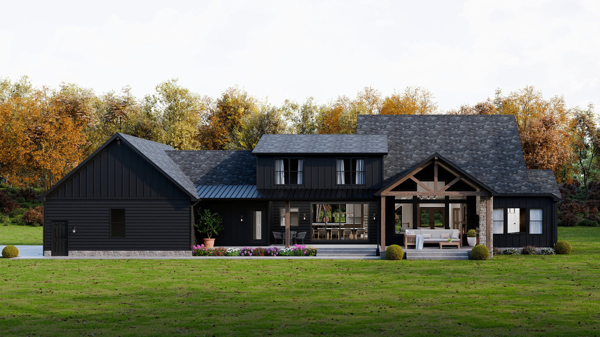 AJ7722-A Modern Farmhouse, 4 Bedrooms, 4 Bathrooms | Plan 1062 Exterior-5