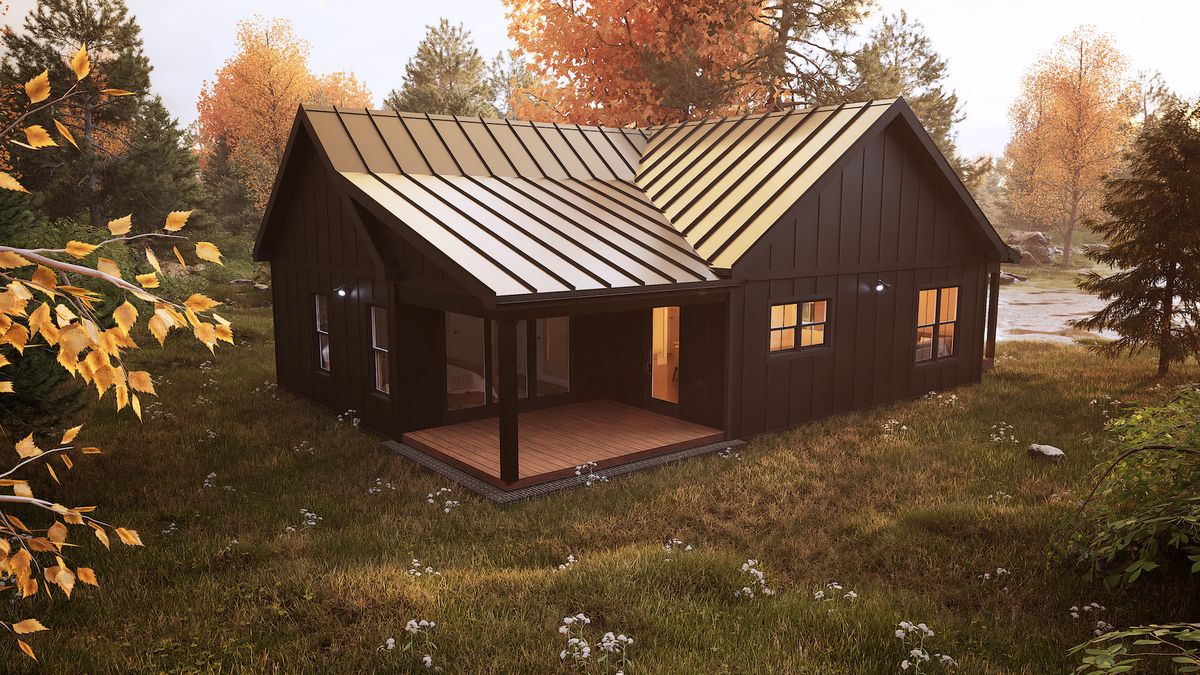 1,055 Sq Ft 2-Bedroom Cottage House Plan with Porches