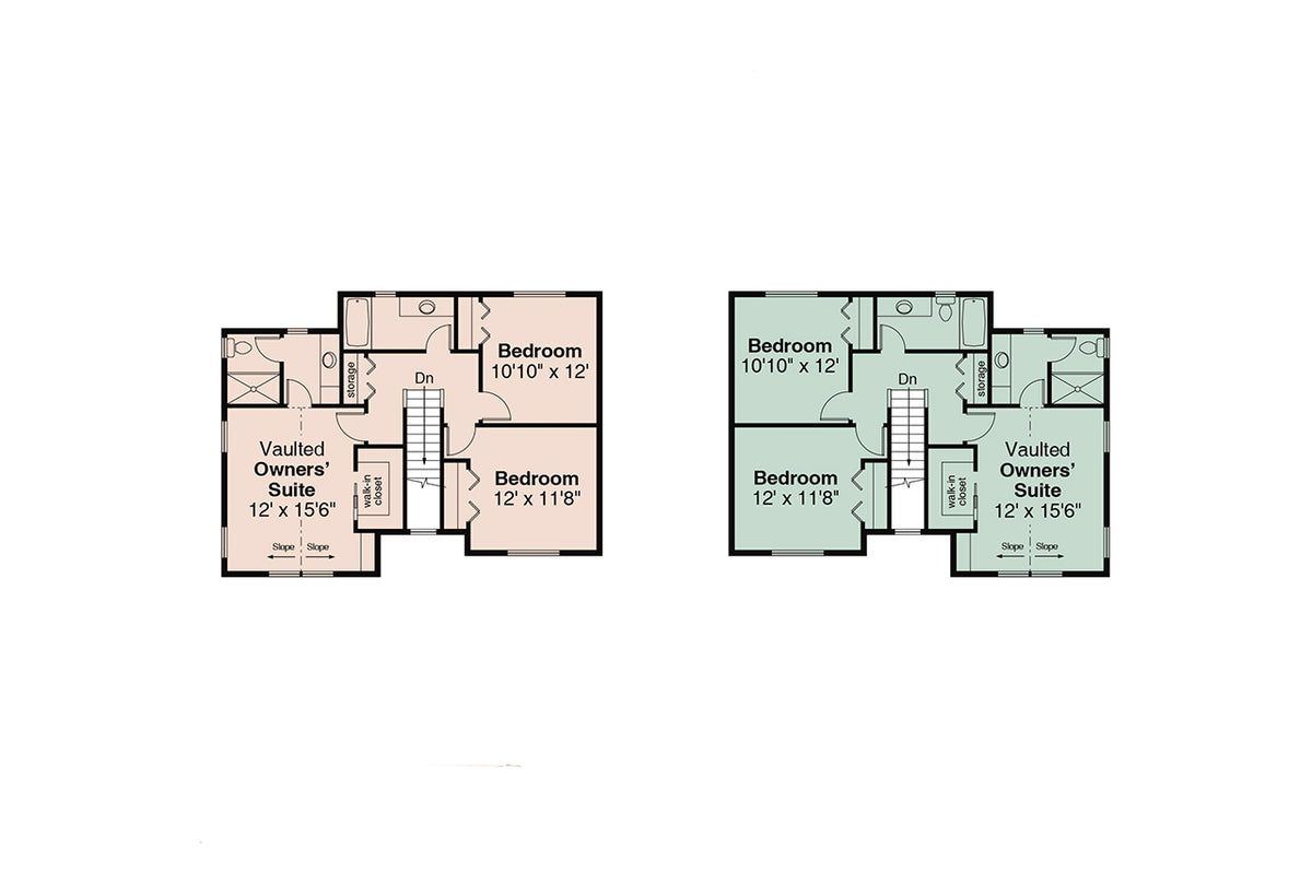 AM7670-A Craftsman Duplex House Second Floor Plan, 6 Bedrooms, 4 Bathrooms, 2 Half Bathrooms | Artondale House Plan 