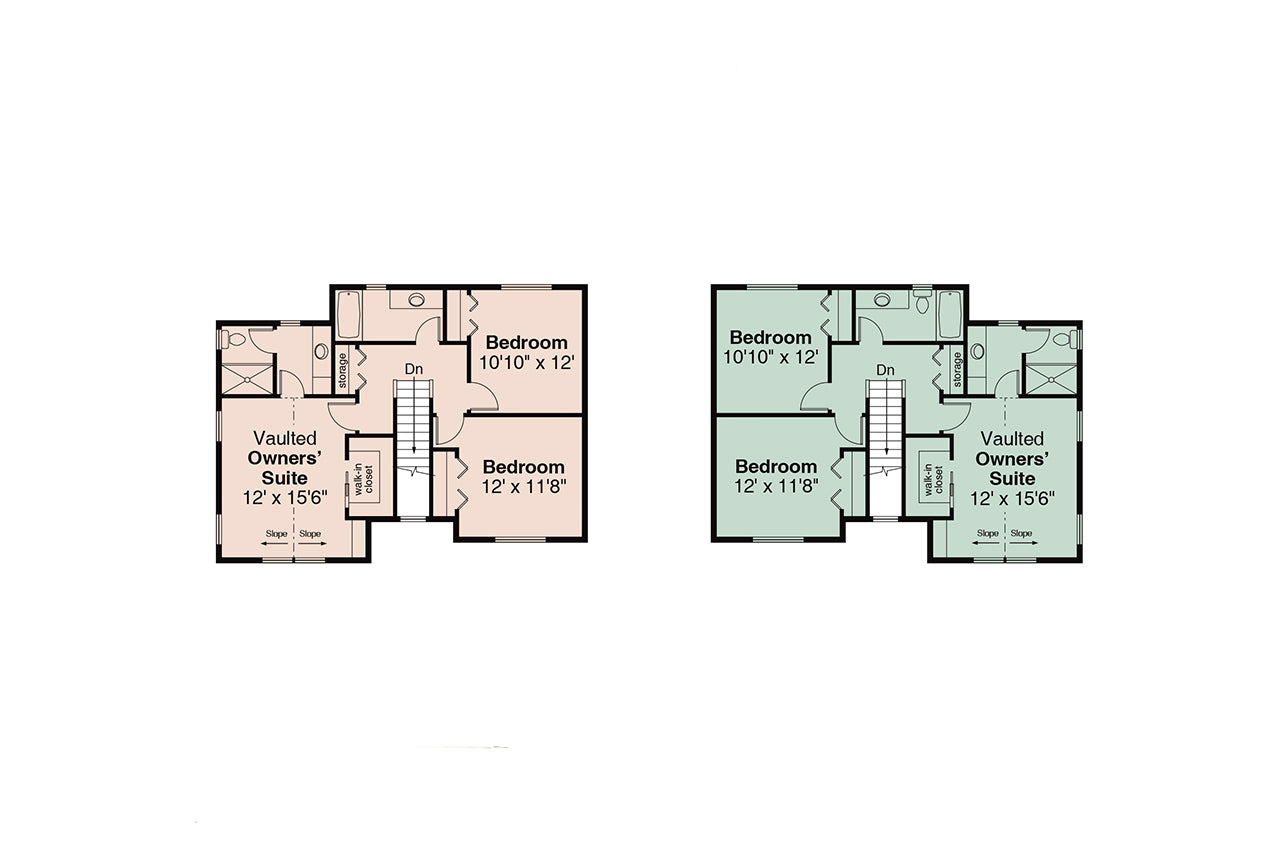 AM7670-A Craftsman Duplex House Second Floor Plan, 6 Bedrooms, 4 Bathrooms, 2 Half Bathrooms | Artondale House Plan 