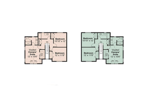 AM7670-A Craftsman Duplex House Second Floor Plan, 6 Bedrooms, 4 Bathrooms, 2 Half Bathrooms | Artondale House Plan 