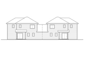 AM7670-A Craftsman Duplex House Rear Elevation, 6 Bedrooms, 4 Bathrooms, 2 Half Bathrooms | Artondale House Plan 