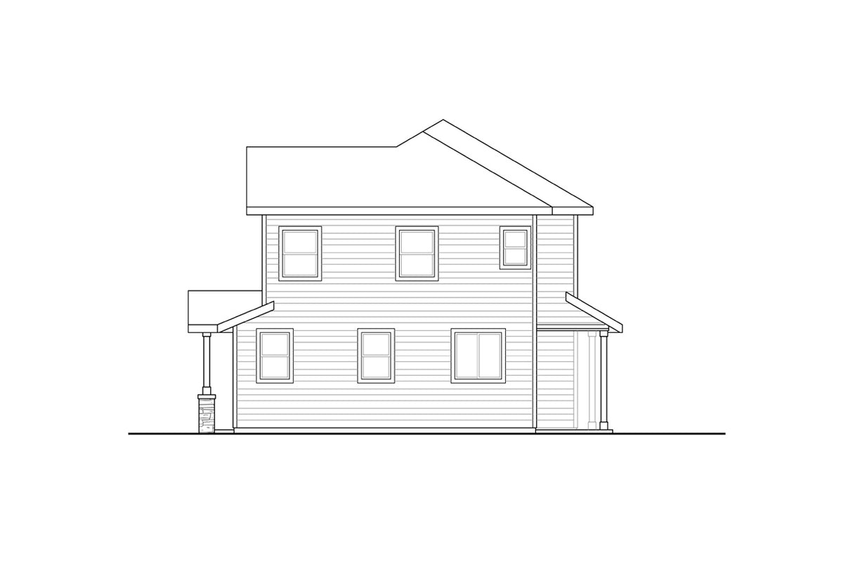 AM7670-A Craftsman Duplex House Right Elevation, 6 Bedrooms, 4 Bathrooms, 2 Half Bathrooms | Artondale House Plan 