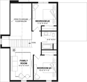 T8022-A Scandinavian House second Floor Plan, 3 Bedrooms, 2.5 Bathrooms | Portland 6127 