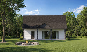 AB8304-A Barndominium House, 1 Bedroom, 1 Bathroom | Maple House Plan Exterior-2
