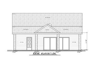 AB8304-A Barndominium House, 1 Bedroom, 1 Bathroom | Maple House Plan Rear Elevation