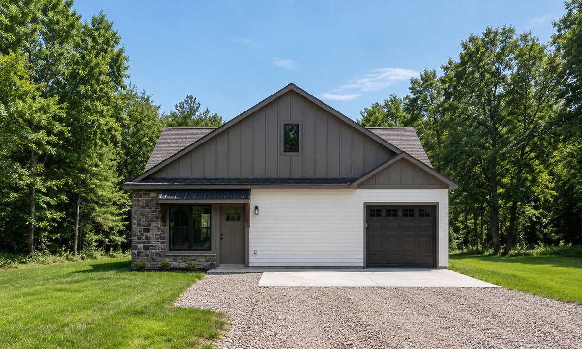 AB8304-A Barndominium House, 1 Bedroom, 1 Bathroom | Maple House Plan Exterior