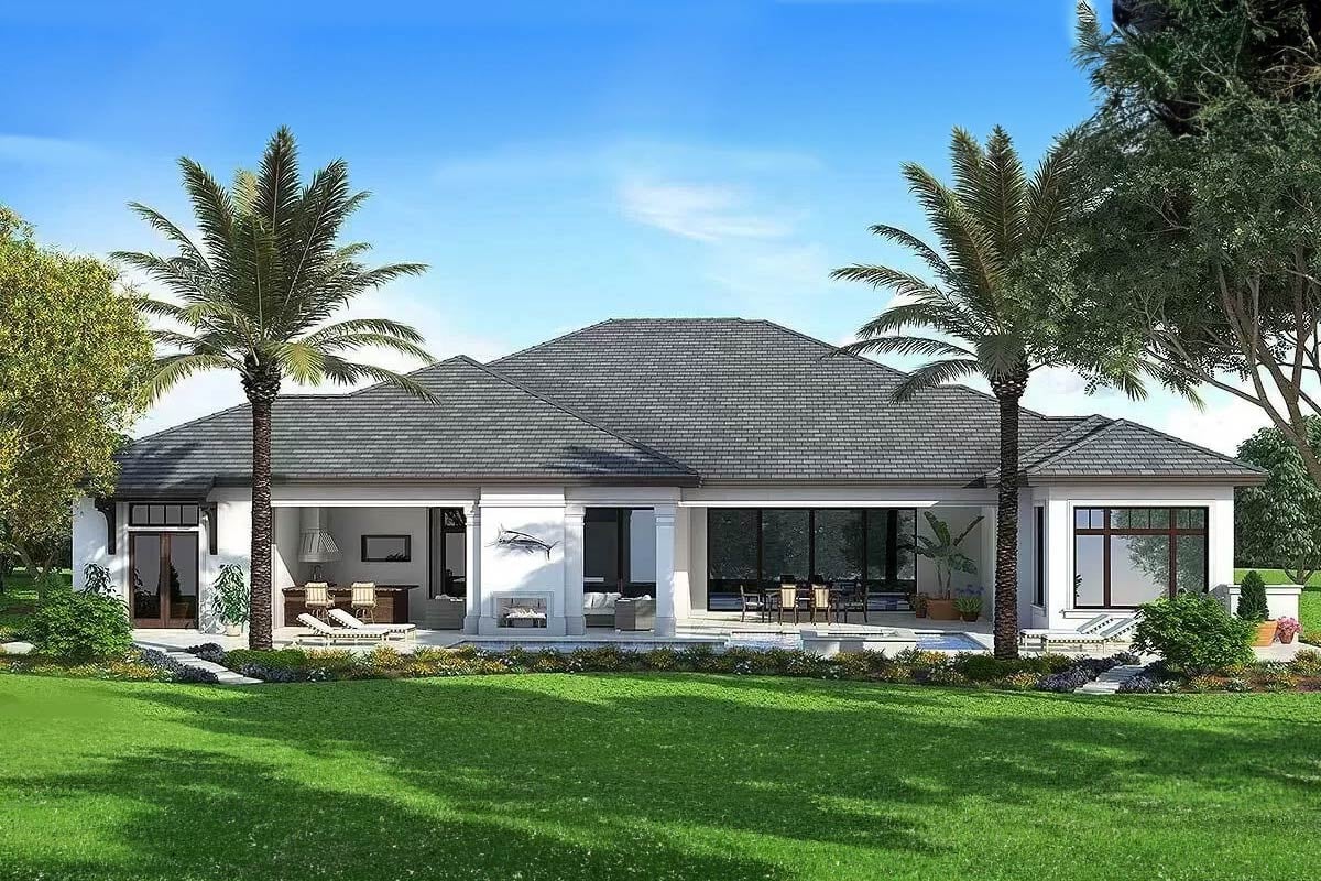 Elegant 4-Bedroom Home with Outdoor Kitchen, Master Suite, and Study