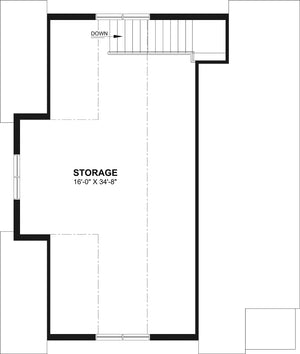 T8023-A Country Garage Second Floor Plan, 1 Half Bathroom | Crossroads 6978 