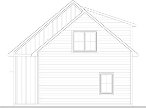 T8023-A Country Garage, 1 Half Bathroom | Crossroads 6978 Rear Elevation