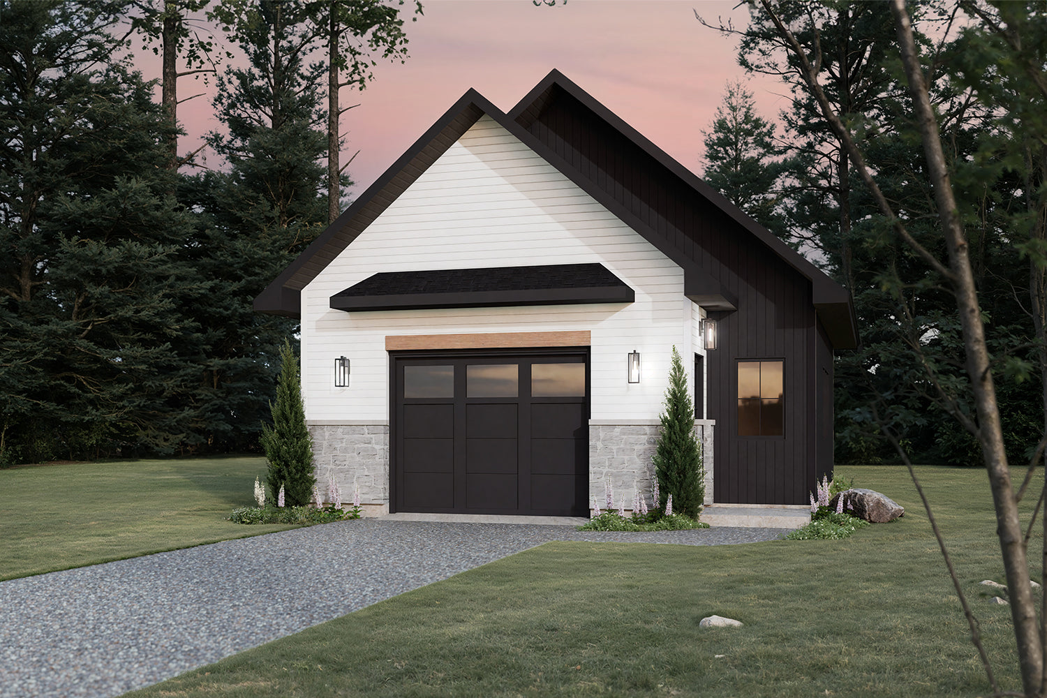T8027-A Modern Farmhouse Garage, 1 Half Bathroom | Oak Haven 6979 Exterior