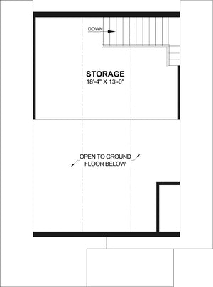 T8027-A Modern Farmhouse Garage Bonus Room Floor Plan, 1 Half Bathroom | Oak Haven 6979 