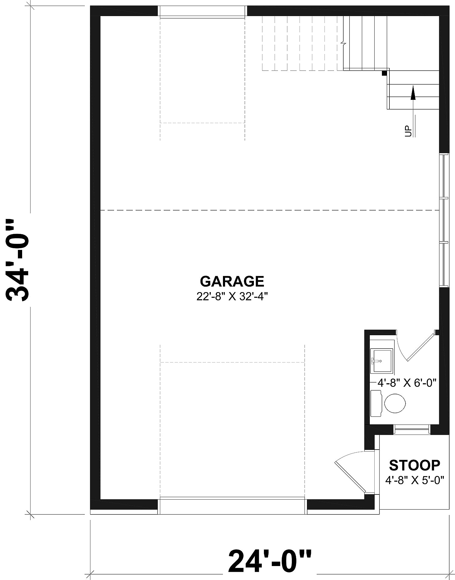 T8027-A Modern Farmhouse Garage, 1 Half Bathroom | Oak Haven 6979 Exterior
