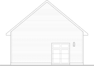 T8027-A Modern Farmhouse Garage, 1 Half Bathroom | Oak Haven 6979 Rear Elevation