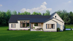 AJ7641-A Modern Transitional House, 3 Bedrooms, 2 Bathrooms | Plan VD1065 Exterior-6