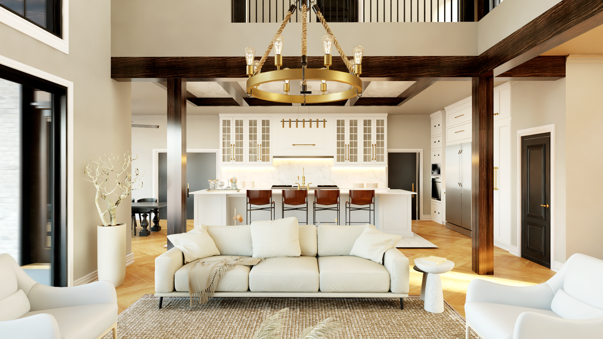 Q7486-A Modern Farmhouse Great Room 4 Bed, 4.5 Bath | Plan 2543
