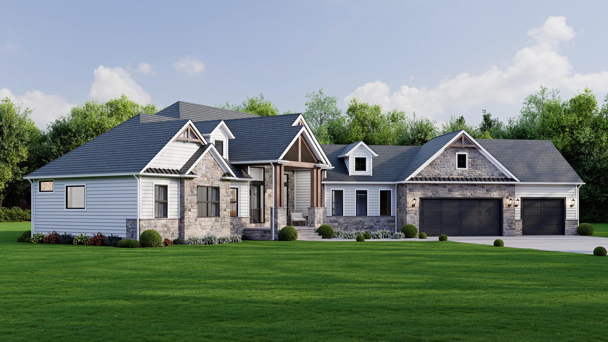 AJ8093-A Modern Farmhouse, 3 Bedrooms, 2.5 Bathrooms | VD1069 House Plan Exterior-6